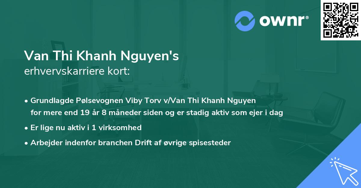 Van Thi Khanh Nguyen's erhvervskarriere kort