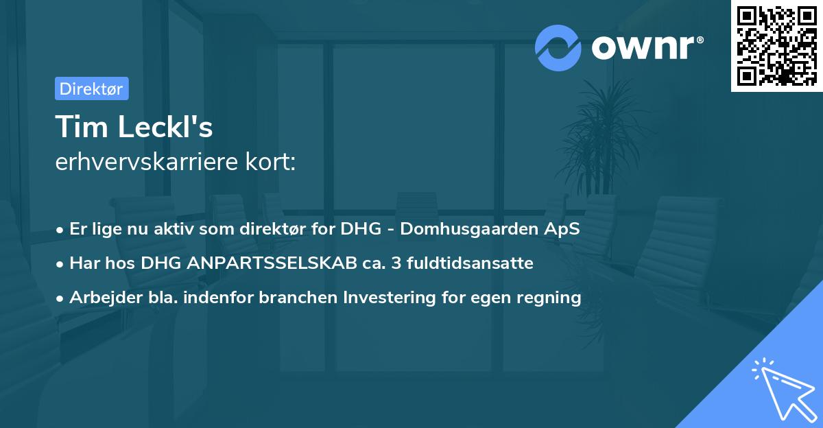 Tim Leckl's erhvervskarriere kort