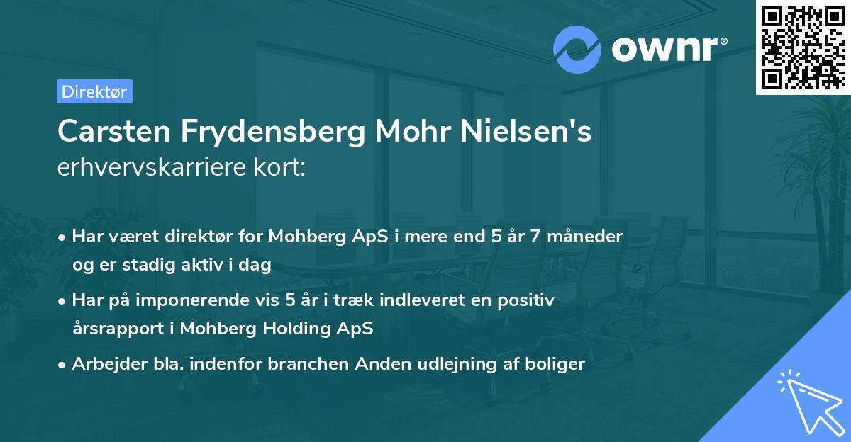 Carsten Frydensberg Mohr Nielsen's erhvervskarriere kort
