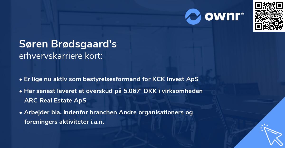 Søren Brødsgaard's erhvervskarriere kort