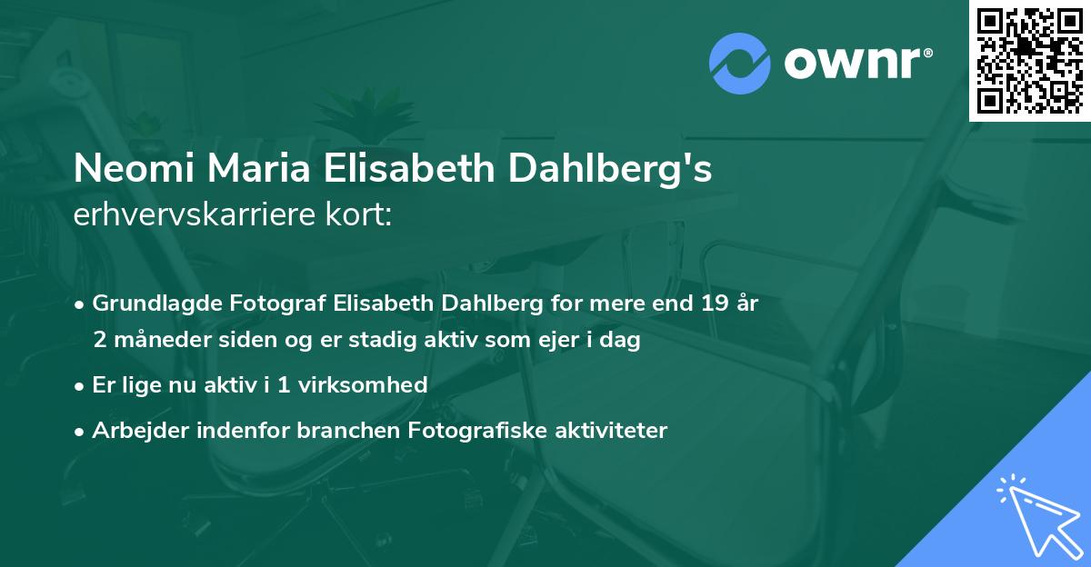 Neomi Maria Elisabeth Dahlberg's erhvervskarriere kort