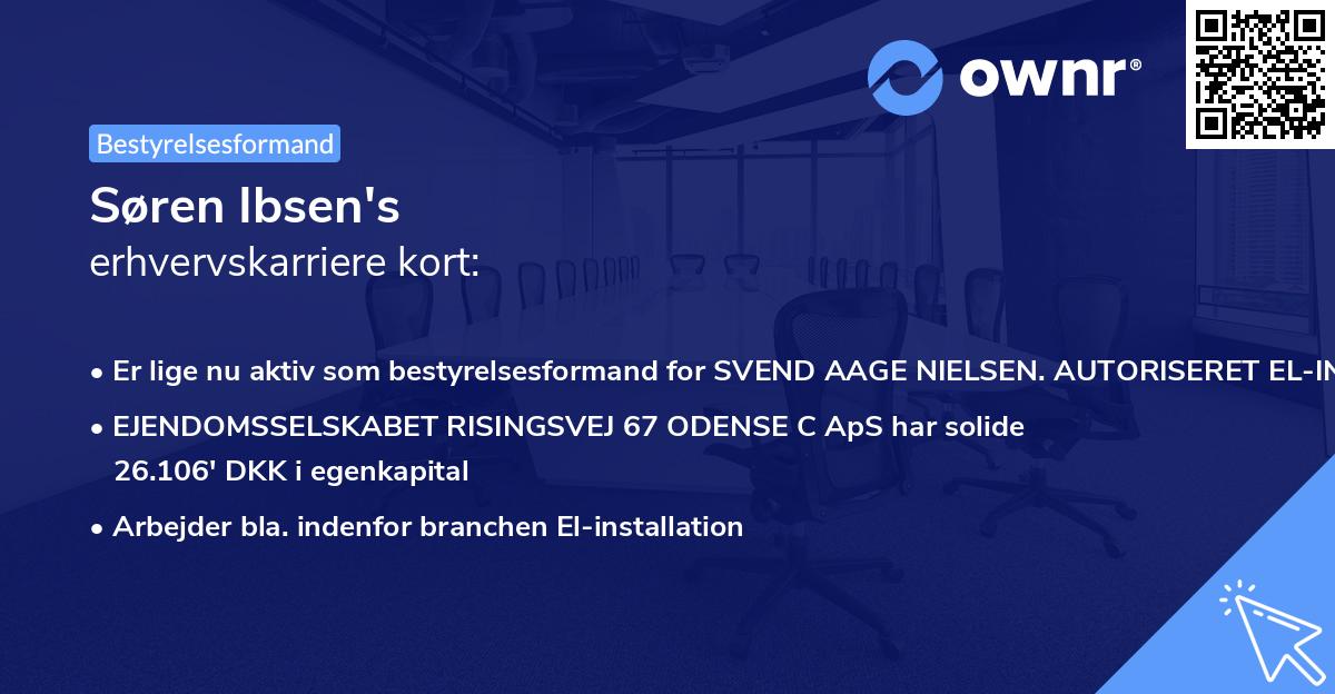 Søren Ibsen's erhvervskarriere kort