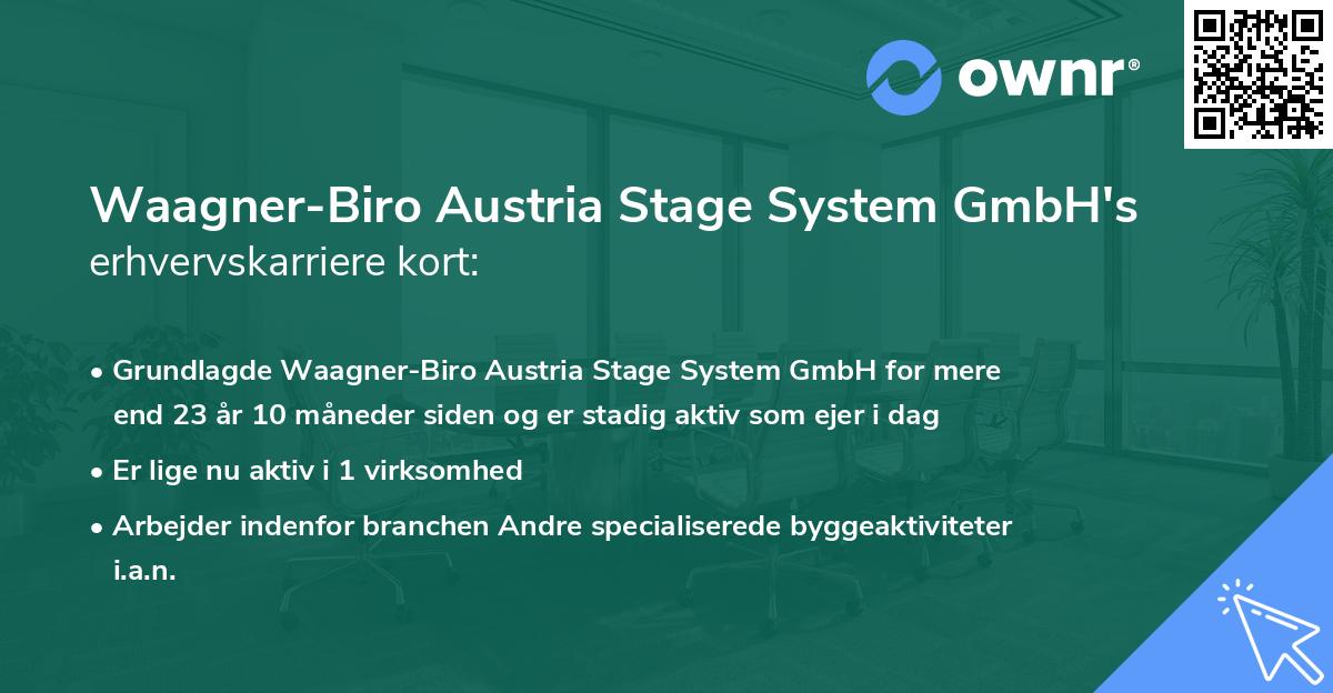 Waagner-Biro Austria Stage System GmbH's erhvervskarriere kort
