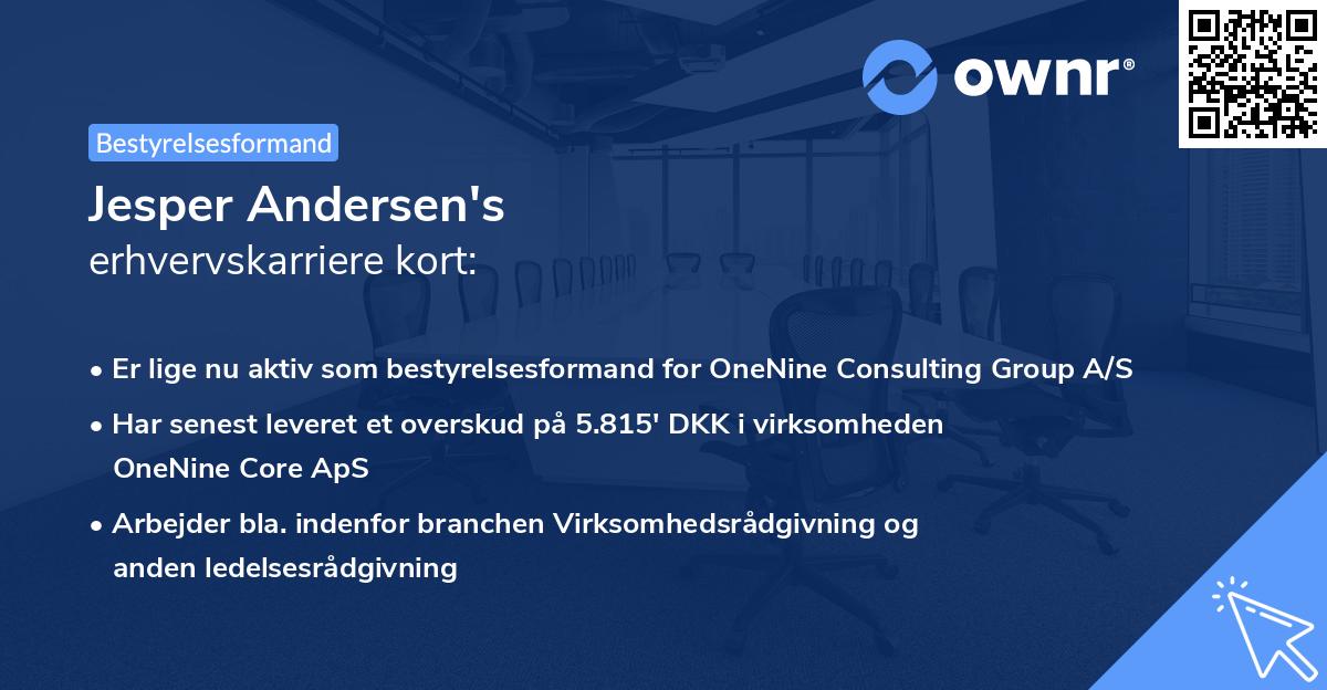 Jesper Andersen's erhvervskarriere kort