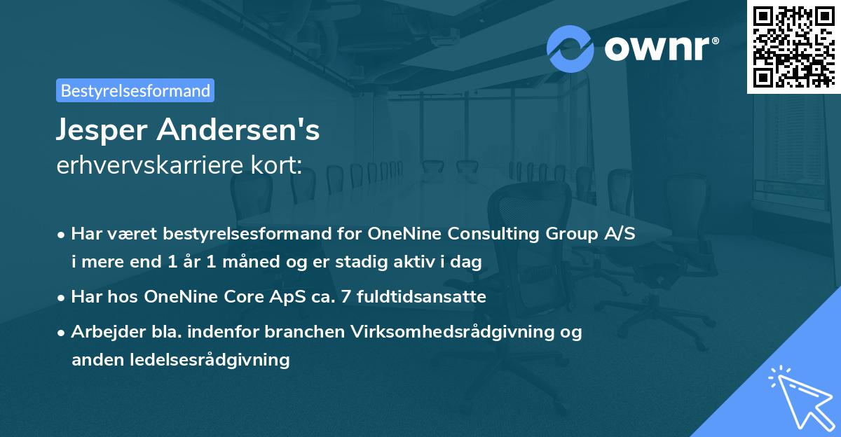 Jesper Andersen's erhvervskarriere kort