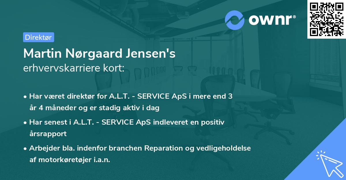 Martin Nørgaard Jensen's erhvervskarriere kort