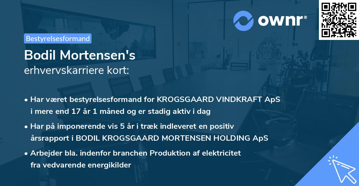 Bodil Mortensen's erhvervskarriere kort
