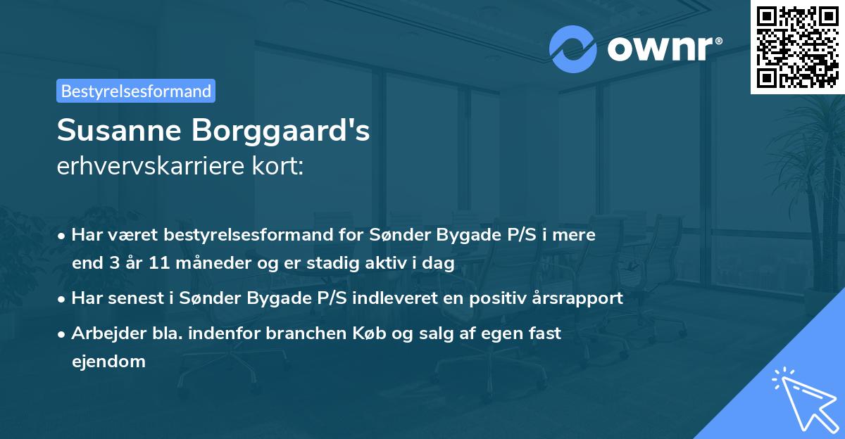 Susanne Borggaard's erhvervskarriere kort