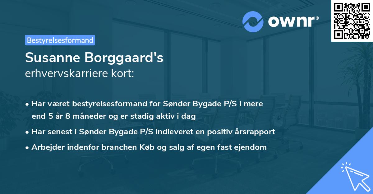 Susanne Borggaard's erhvervskarriere kort