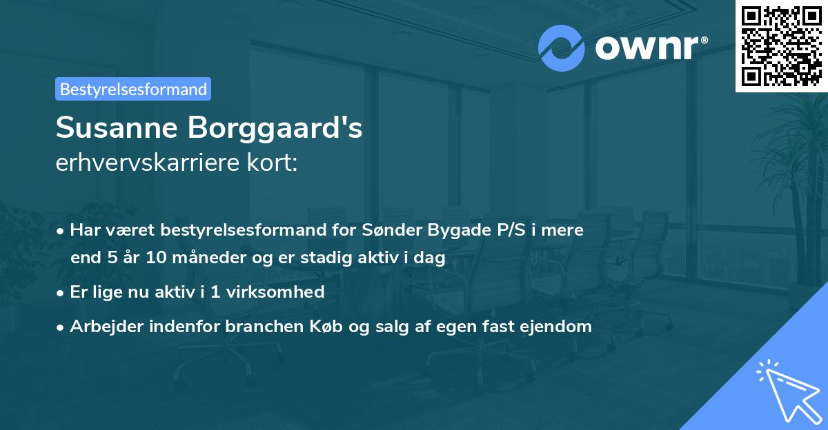 Susanne Borggaard's erhvervskarriere kort