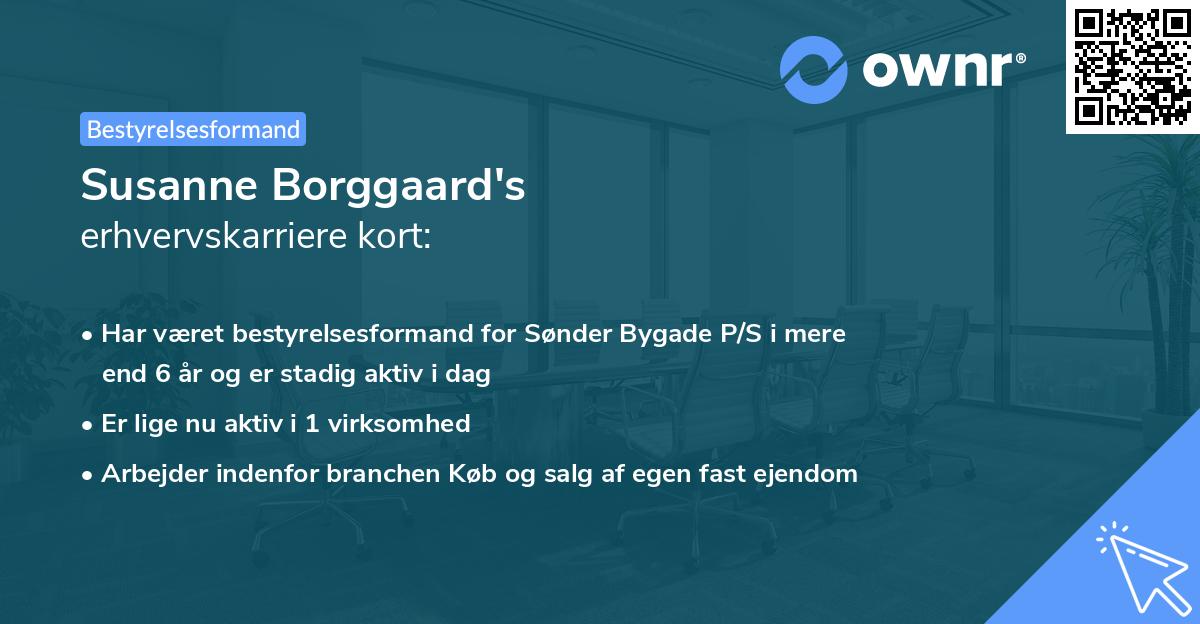 Susanne Borggaard's erhvervskarriere kort