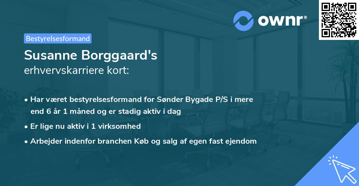 Susanne Borggaard's erhvervskarriere kort
