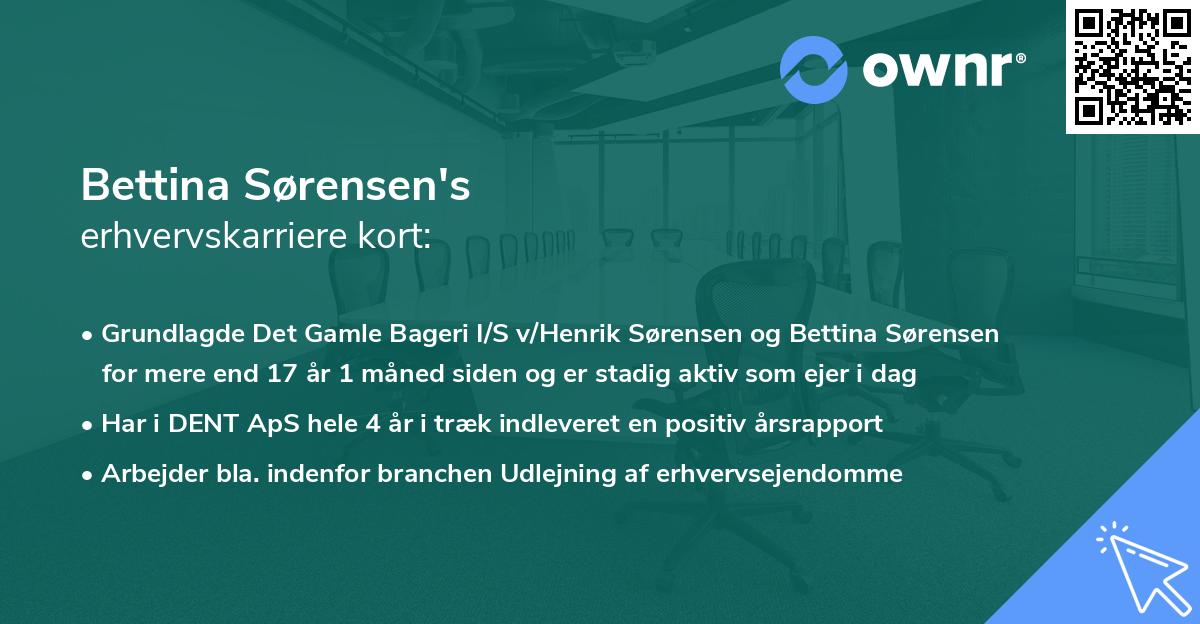 Bettina Sørensen's erhvervskarriere kort