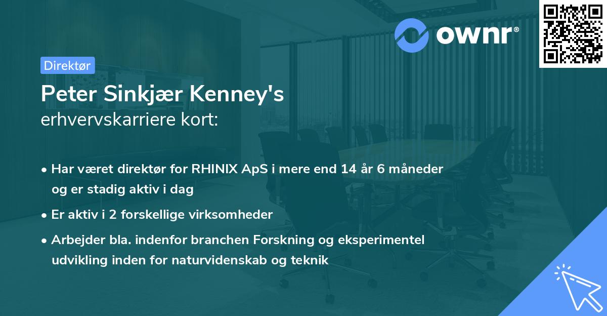 Peter Sinkjær Kenney's erhvervskarriere kort