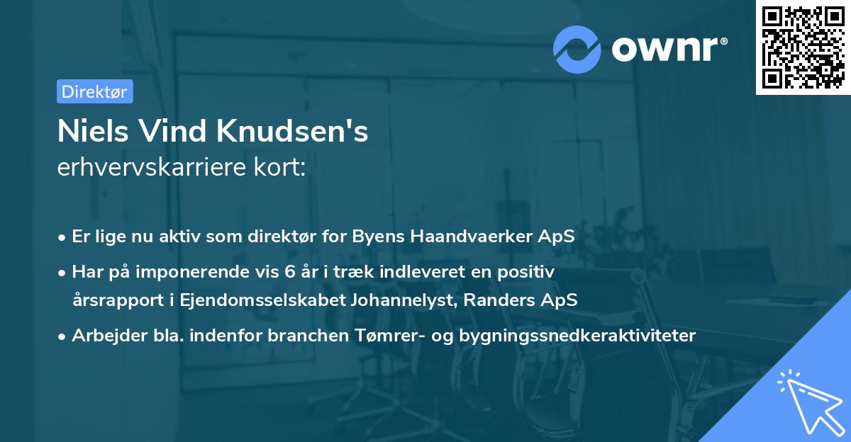 Niels Vind Knudsen's erhvervskarriere kort