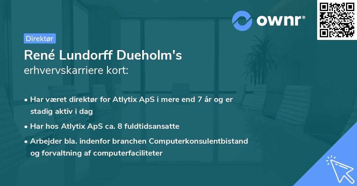 René Lundorff Dueholm's erhvervskarriere kort