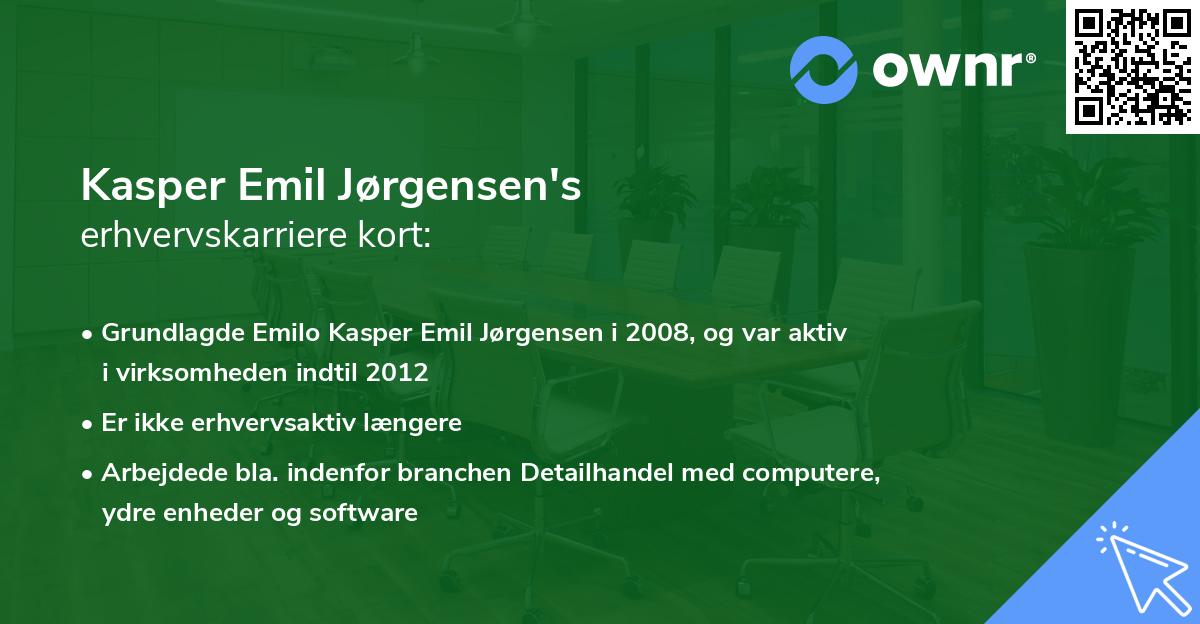 Kasper Emil Jørgensen's erhvervskarriere kort