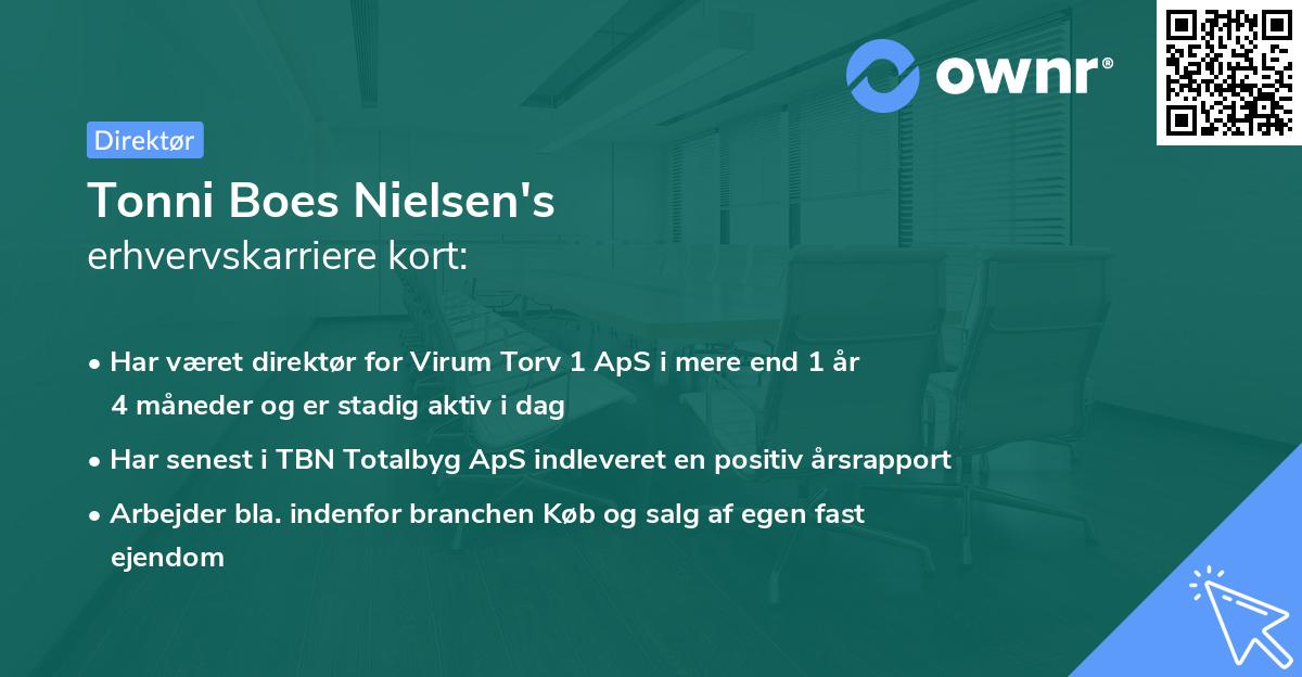 Tonni Boes Nielsen's erhvervskarriere kort