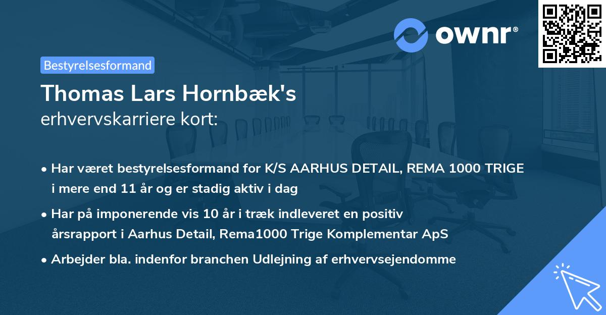 Thomas Lars Hornbæk's erhvervskarriere kort