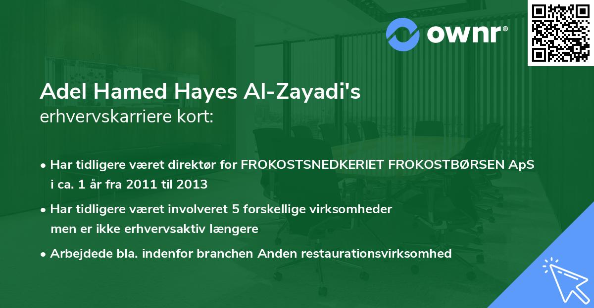 Adel Hamed Hayes Al-Zayadi's erhvervskarriere kort