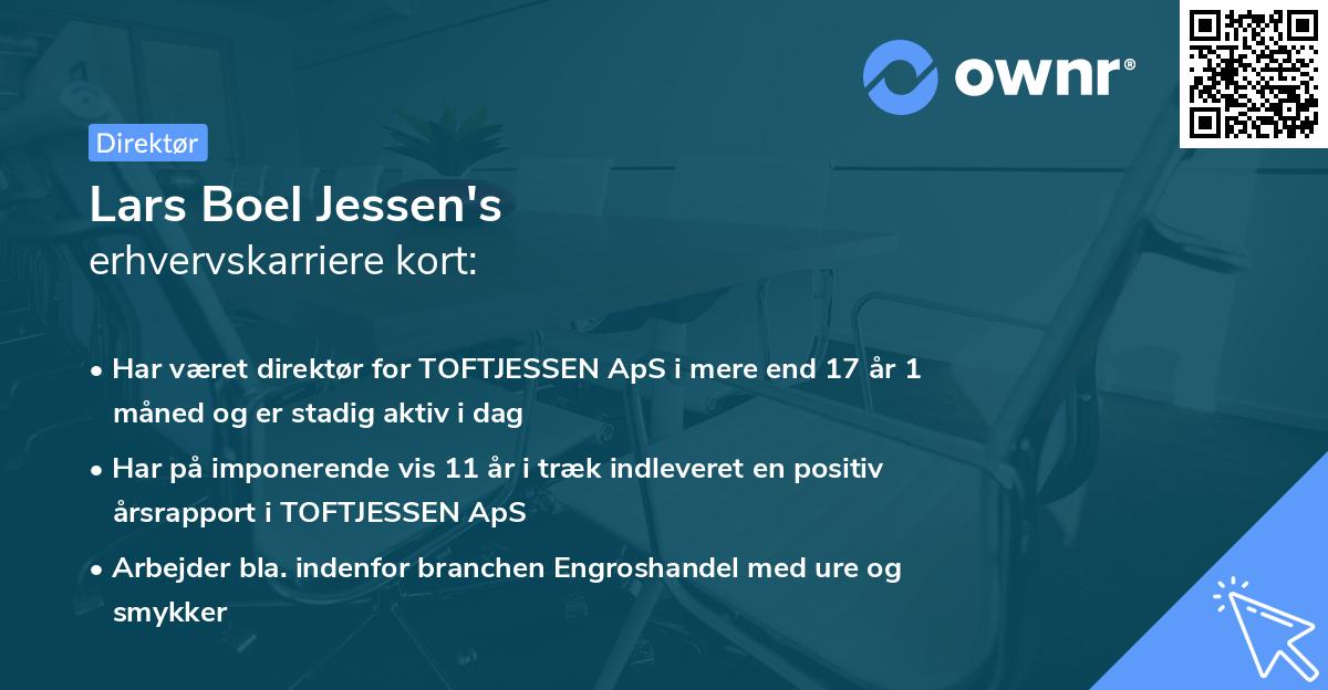 Lars Boel Jessen's erhvervskarriere kort