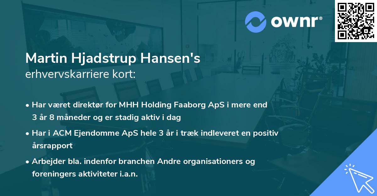 Martin Hjadstrup Hansen's erhvervskarriere kort