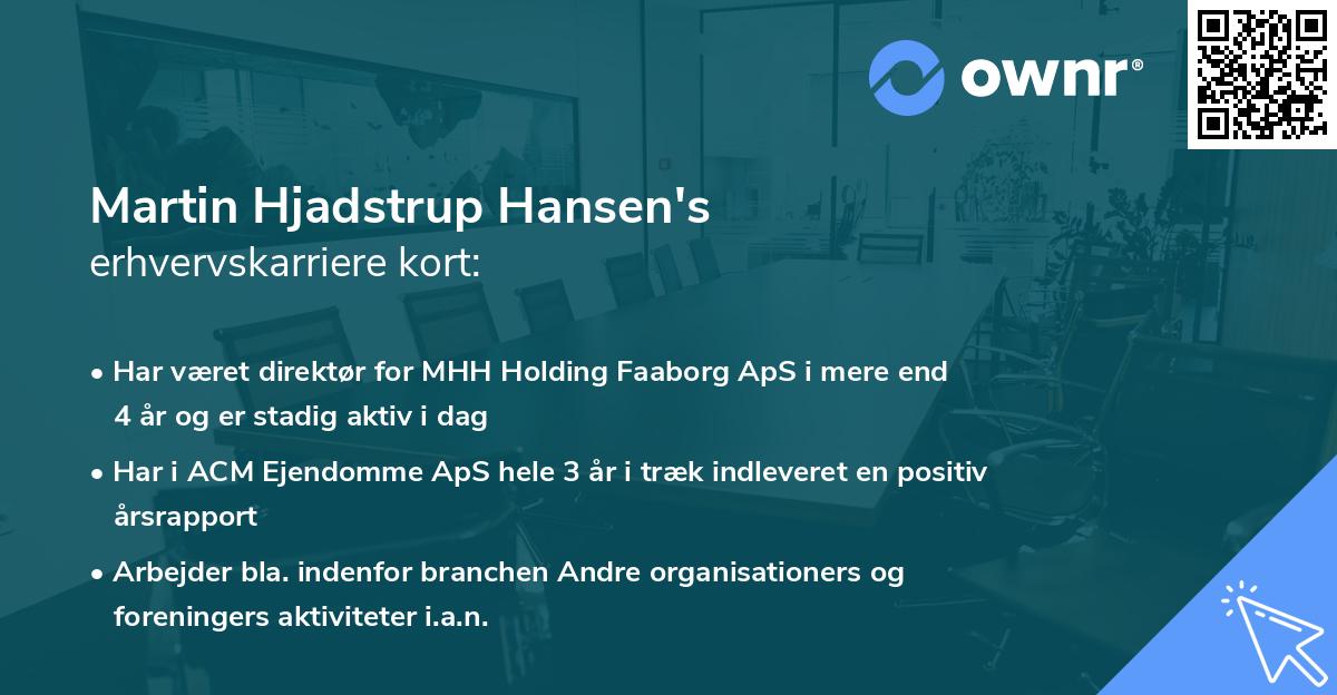 Martin Hjadstrup Hansen's erhvervskarriere kort