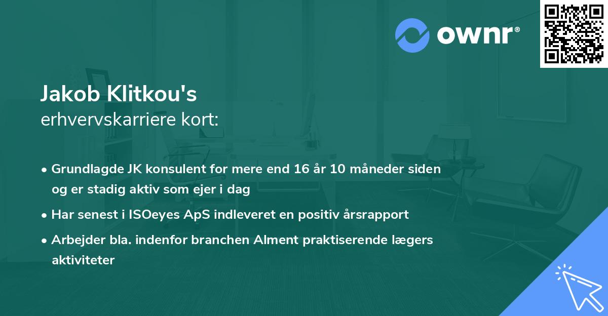Jakob Klitkou's erhvervskarriere kort