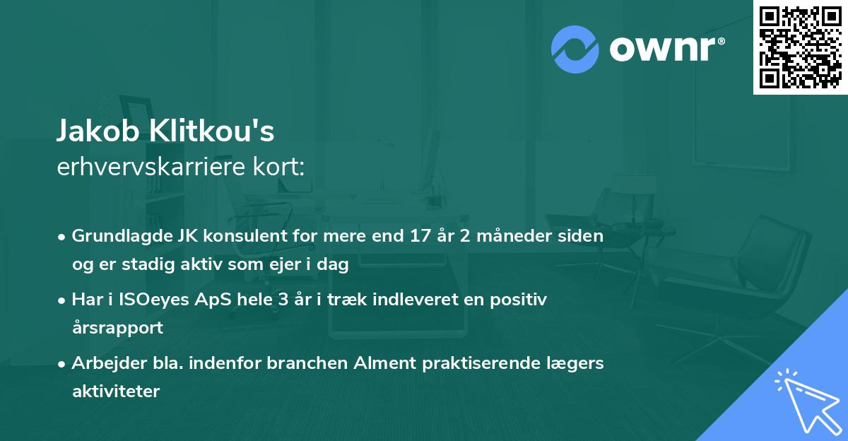 Jakob Klitkou's erhvervskarriere kort