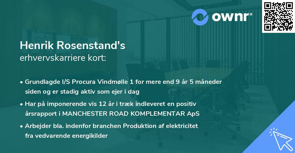 Henrik Rosenstand's erhvervskarriere kort