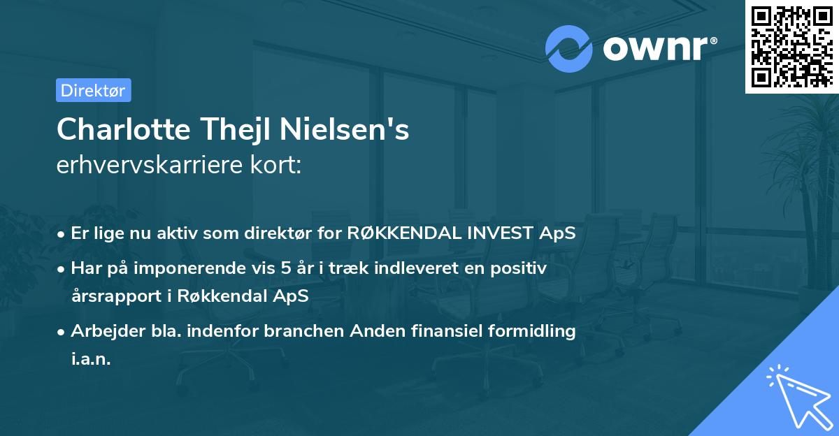 Charlotte Thejl Nielsen's erhvervskarriere kort
