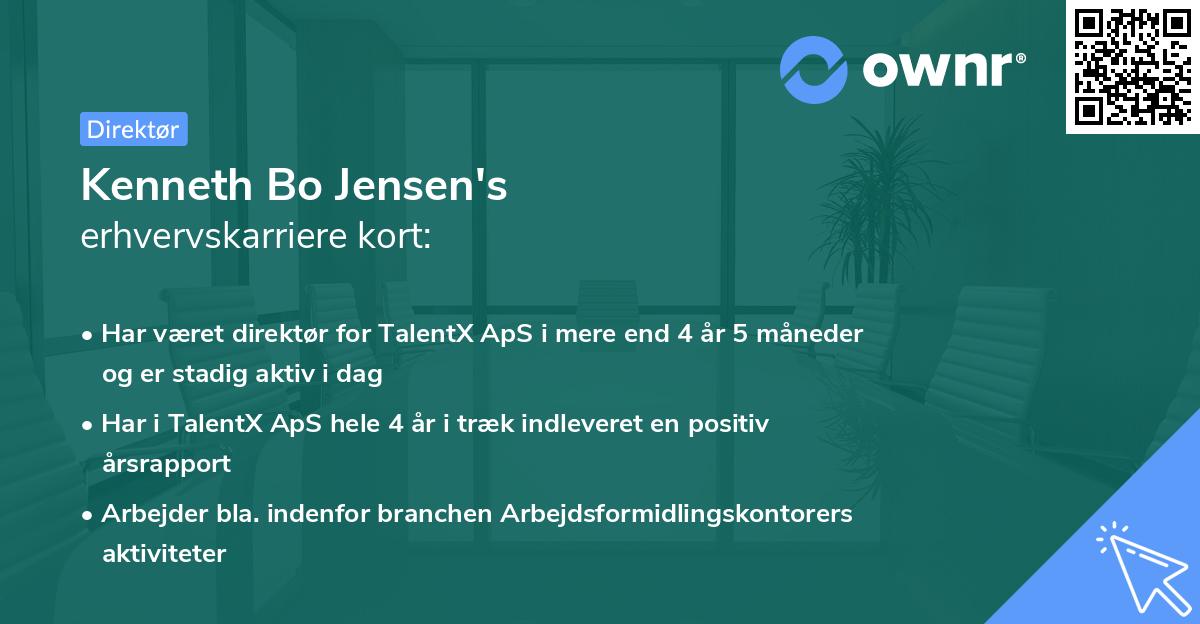Kenneth Bo Jensen's erhvervskarriere kort