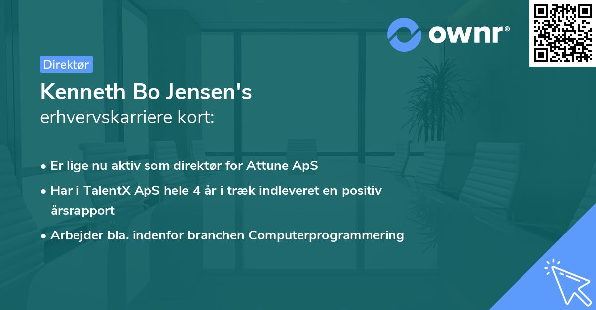 Kenneth Bo Jensen's erhvervskarriere kort