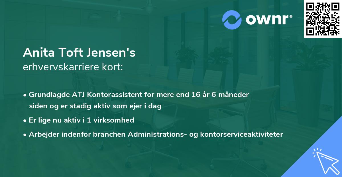 Anita Toft Jensen's erhvervskarriere kort