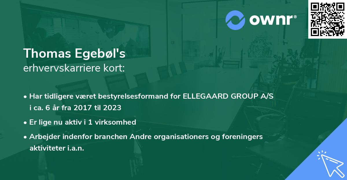 Thomas Egebøl's erhvervskarriere kort