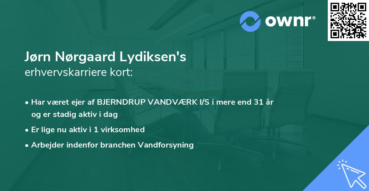 Jørn Nørgaard Lydiksen's erhvervskarriere kort