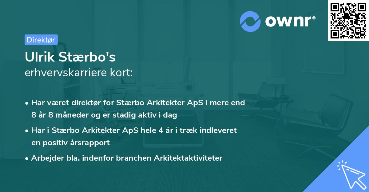 Ulrik Stærbo's erhvervskarriere kort