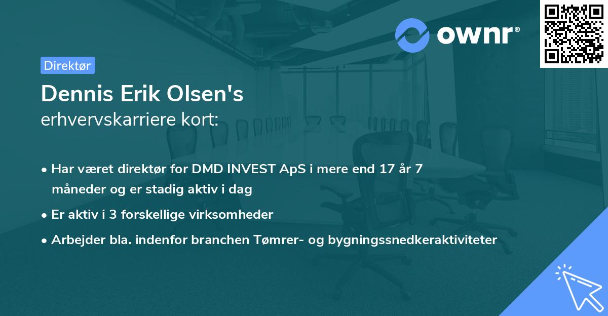 Dennis Erik Olsen's erhvervskarriere kort