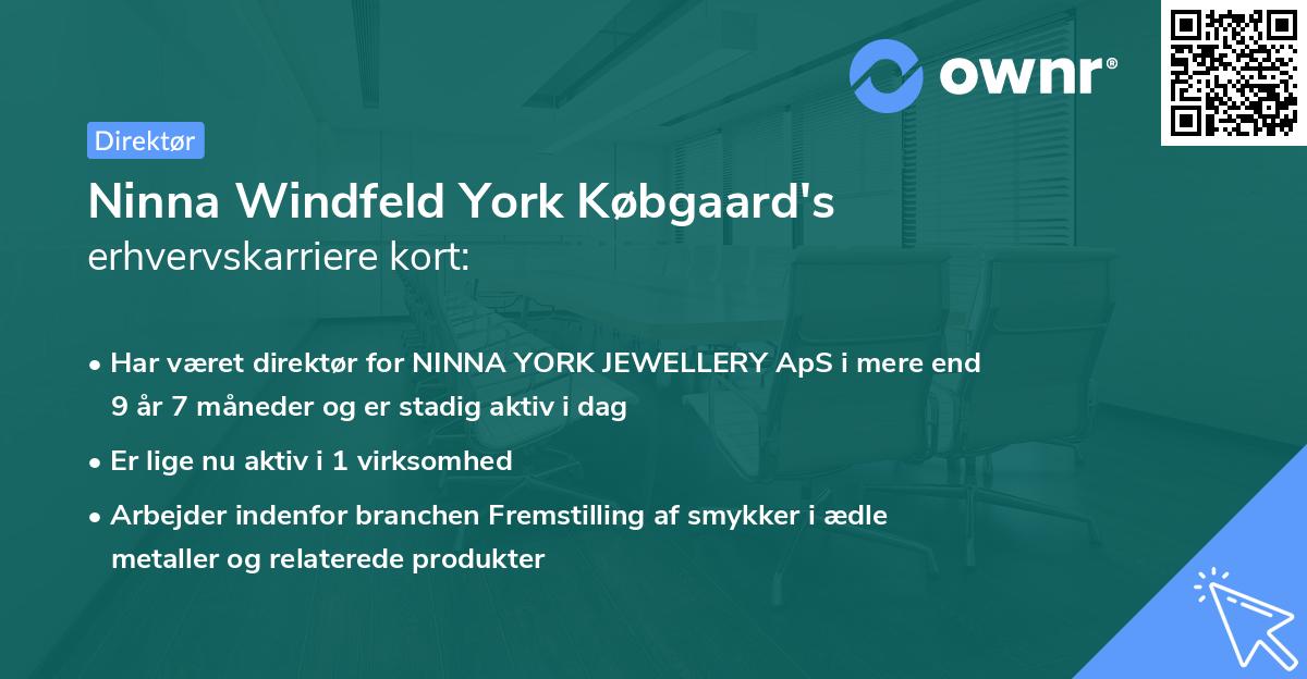 Ninna Windfeld York Købgaard's erhvervskarriere kort