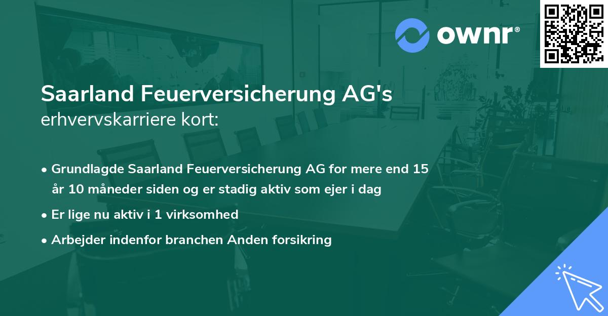Saarland Feuerversicherung AG's erhvervskarriere kort