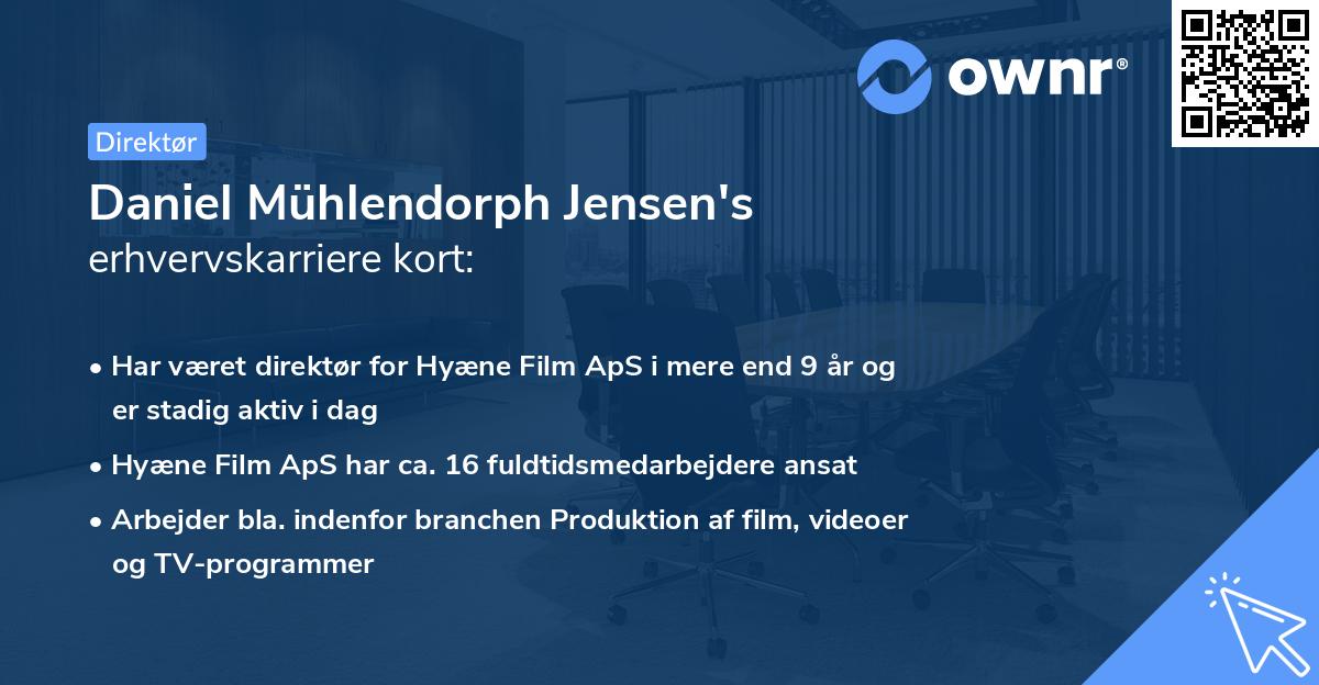 Daniel Mühlendorph Jensen's erhvervskarriere kort