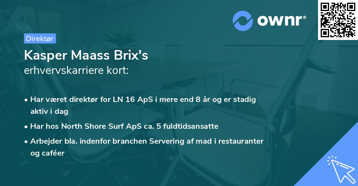 Kasper Maass Brix's erhvervskarriere kort