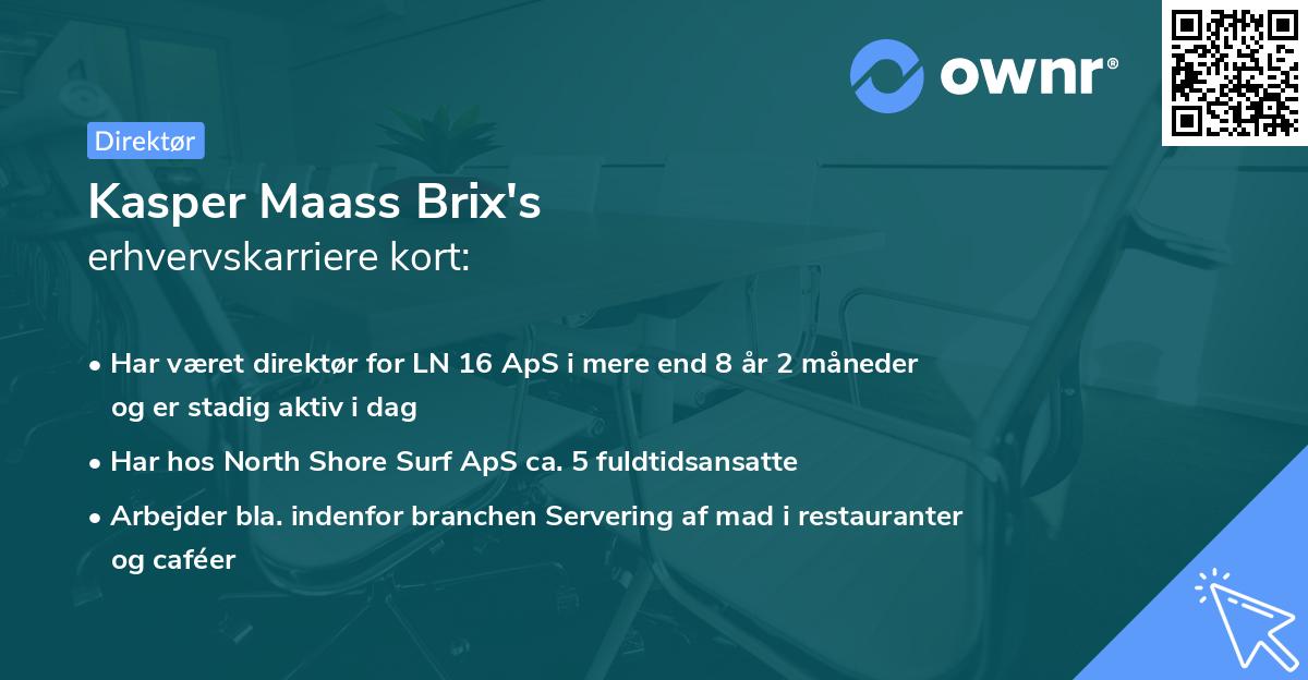 Kasper Maass Brix's erhvervskarriere kort