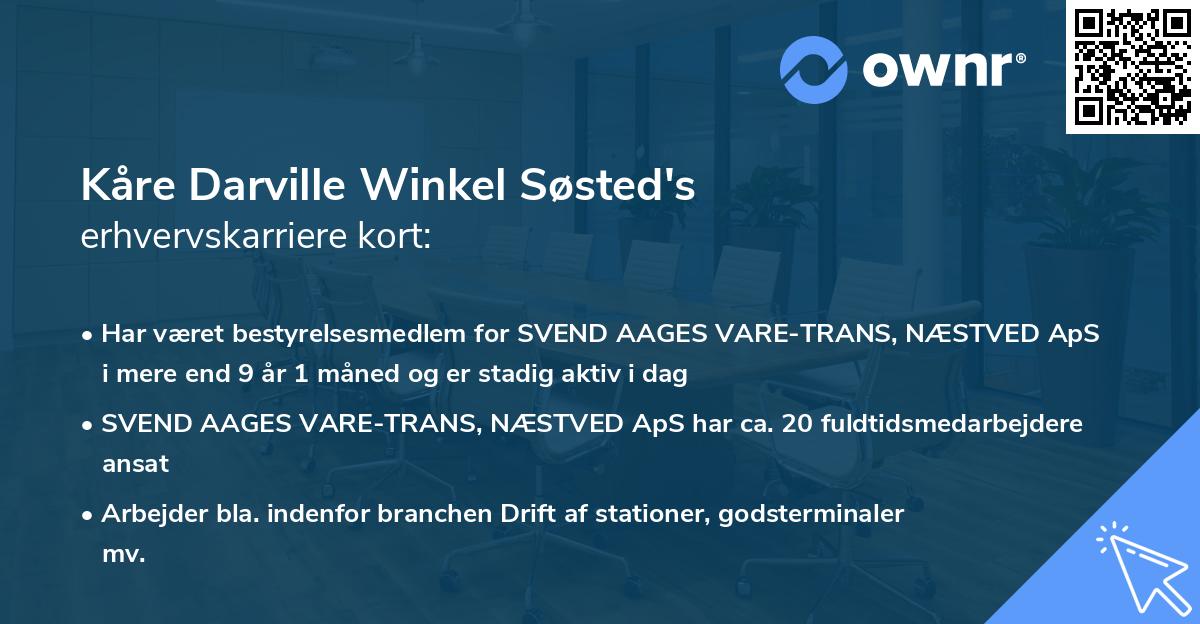 Kåre Darville Winkel Søsted's erhvervskarriere kort