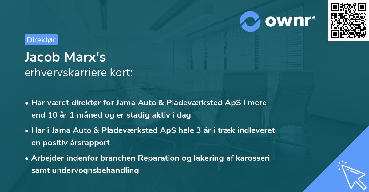 Jacob Marx's erhvervskarriere kort