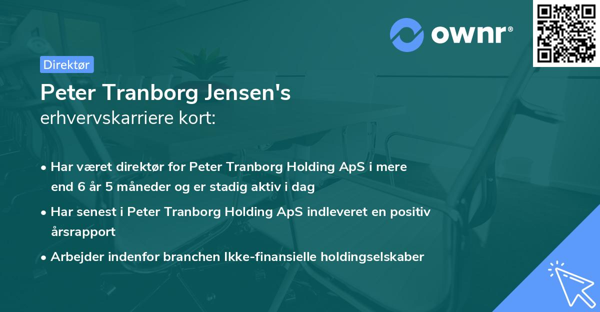 Peter Tranborg Jensen's erhvervskarriere kort