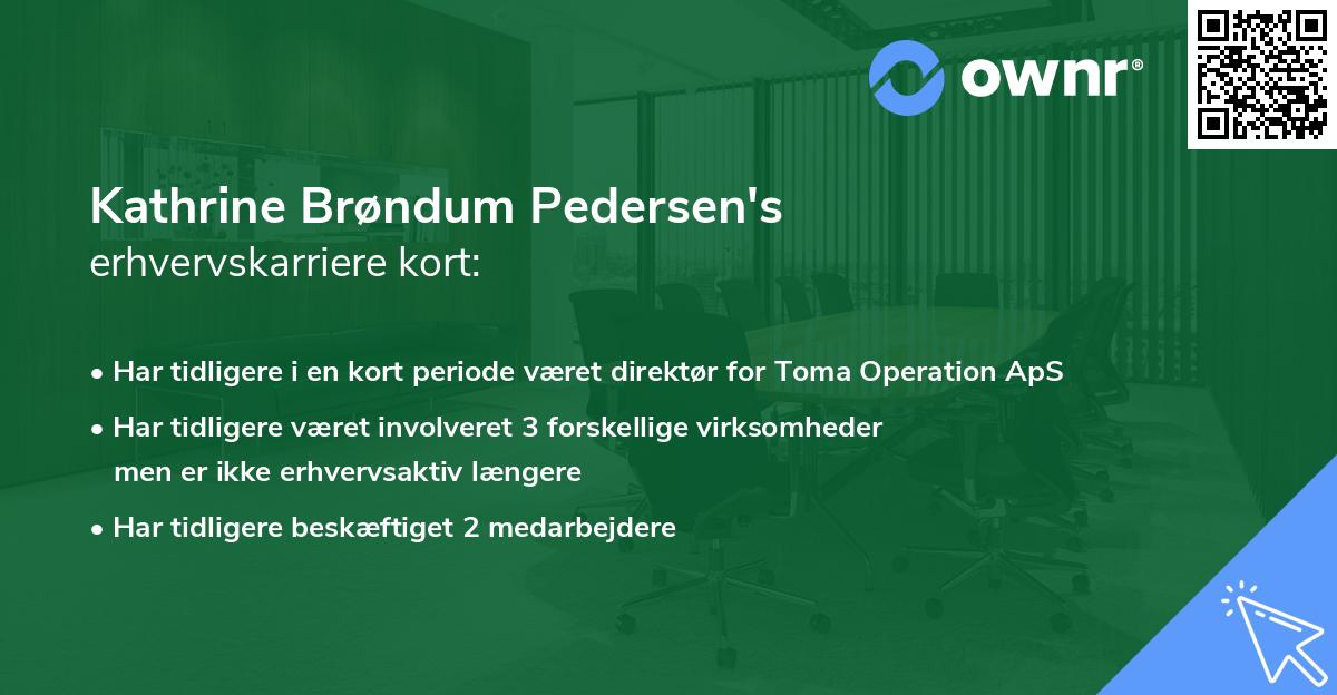 Kathrine Brøndum Pedersen's erhvervskarriere kort