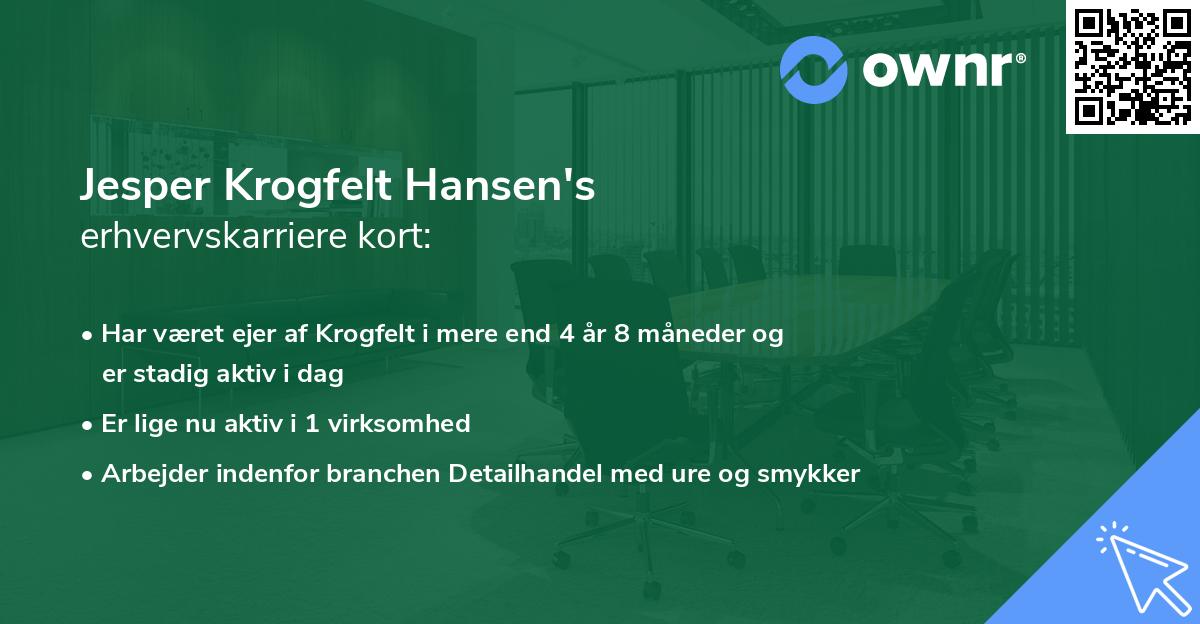 Jesper Krogfelt Hansen's erhvervskarriere kort