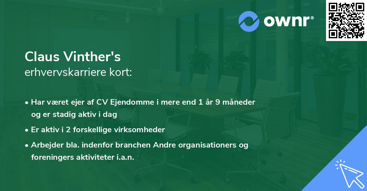 Claus Vinther's erhvervskarriere kort