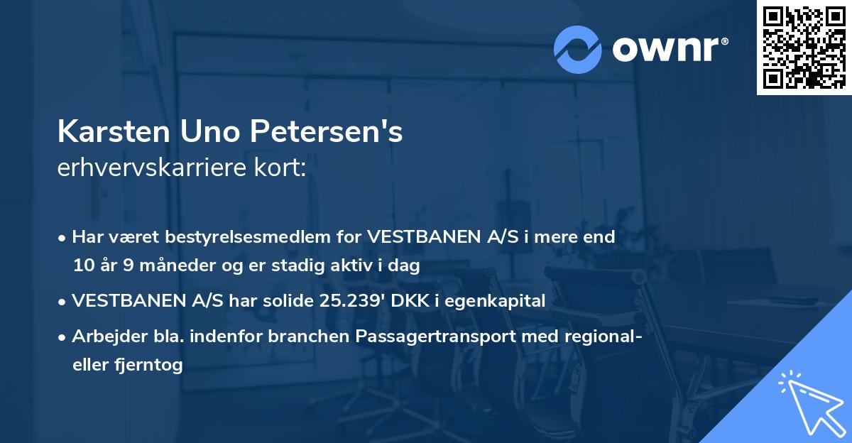 Karsten Uno Petersen's erhvervskarriere kort